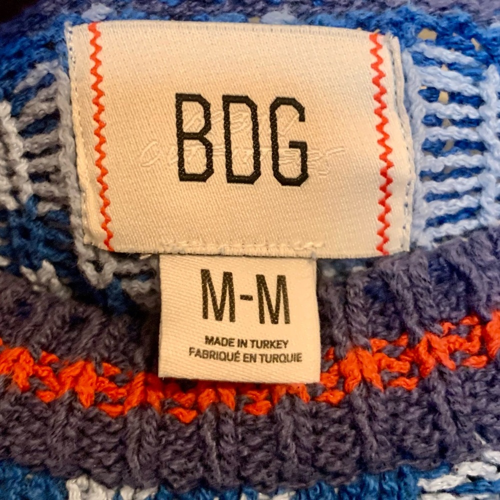 Urban Outfitters Blue Multi-Color Fringed Crewneck Sweater - Picture 14 of 16